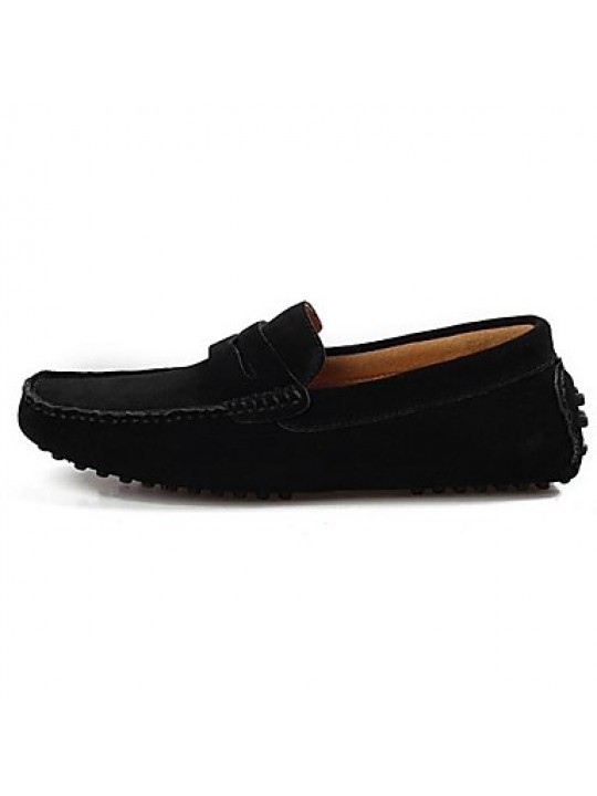 Men's Shoes Casual Faux Suede Loafers/Boat Shoes Black/Blue/Yellow/Green/Red  