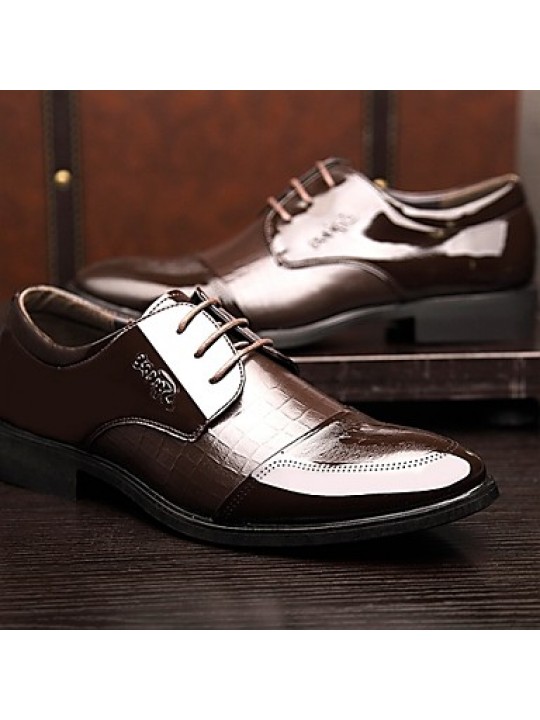Men's Shoes   2016 New Style Hot Sale Office & Career / Casual Patent Leather Oxfords Black / Brown  