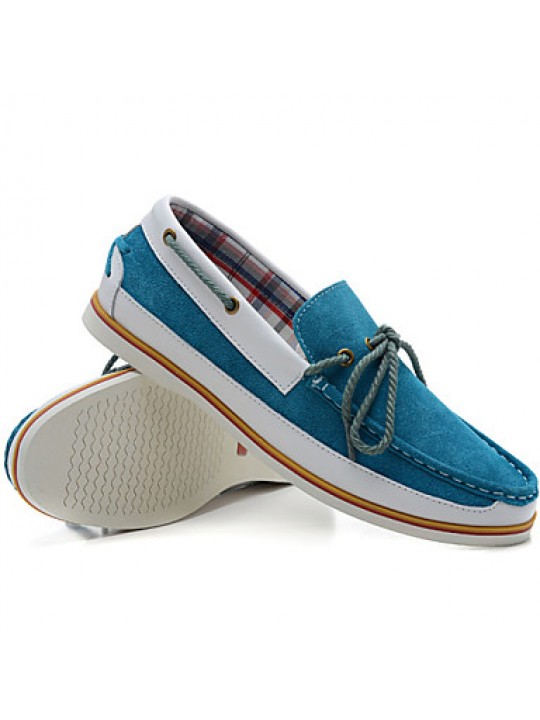 Men's Shoes Outdoor / Athletic / Casual Suede Boat Shoes Blue / Gray  
