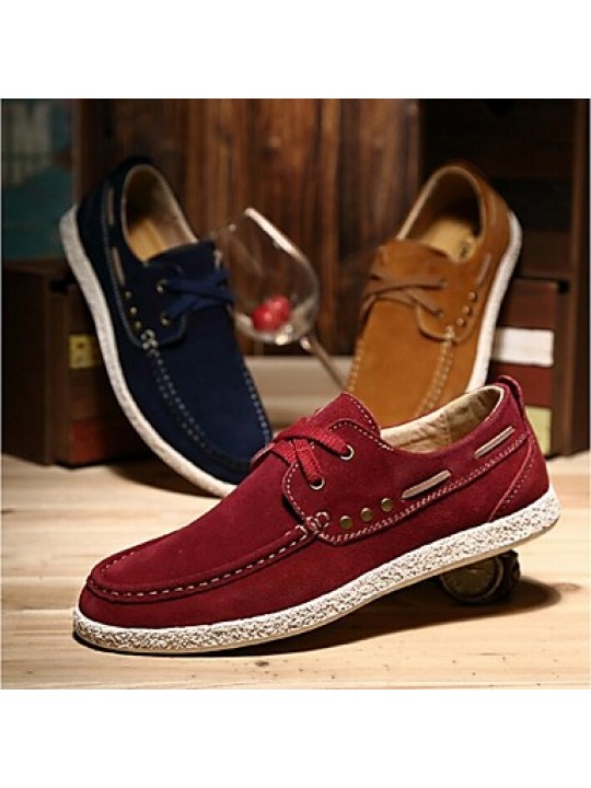 Men's Shoes Casual Suede Oxfords Blue/Brown/Burgundy  