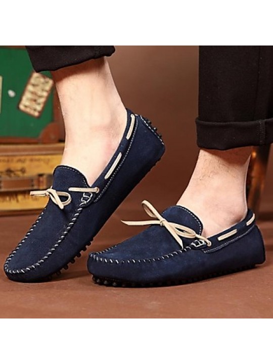 Men's Shoes Casual Calf Hair Boat Shoes Brown/Green/Navy  