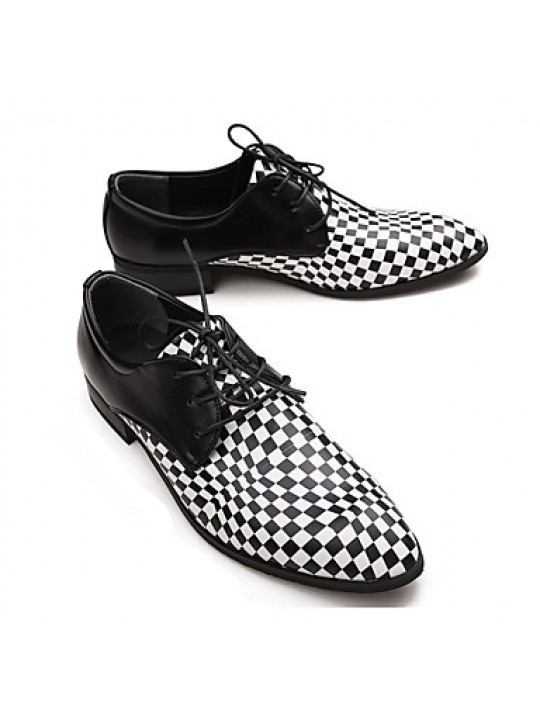 Men's Shoes Leather Wedding / Party & Evening Oxfords Wedding / Party & Evening Flat Heel Lace-up Black  