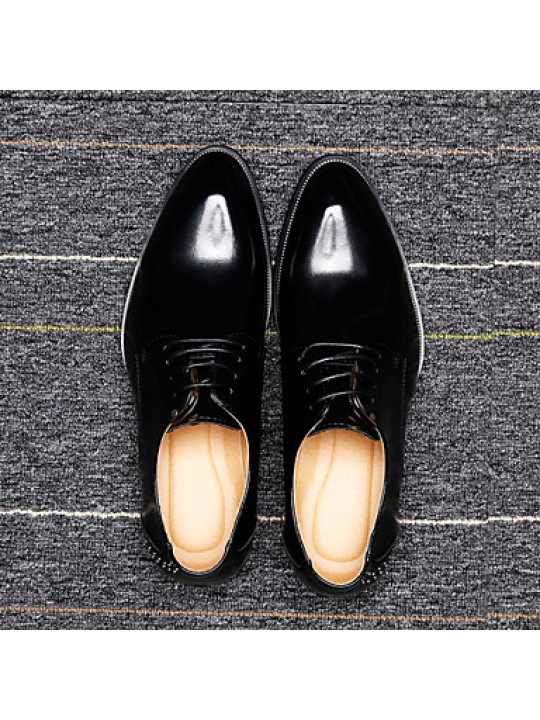 Men's Shoes   2016 New Style Hot Sale Party/Office/Casual Black/Burgundy Patent Leather Oxfords  