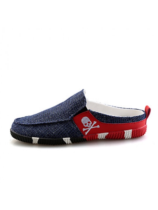 Men's Shoes Fabric Outdoor / Casual Clogs & Mules Outdoor / Casual Flat Heel Slip-on Black / Blue  