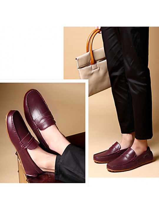 Casual Leather Loafers Black / Brown / Burgundy  