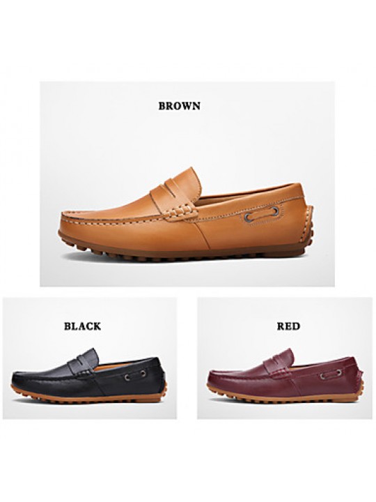 Casual Leather Loafers Black / Brown / Burgundy  