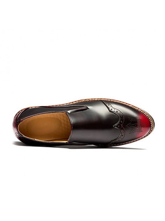 Office & Career / Party & Evening / Casual Leather Loafers Black / Red / Silver  