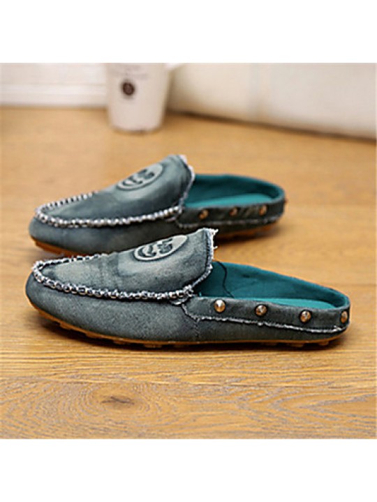 Men's Shoes Casual Canvas Clogs & Mules Black/Blue/Green  