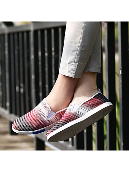 Canvas Casual Loafers Casual Flat Heel Blue / Red / Gray  