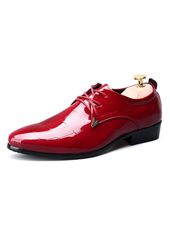 Men's Shoes Office & Career/Party & Evening/Casual Fashion Patent Leather Oxfords Shoes Black/Red 38-43  