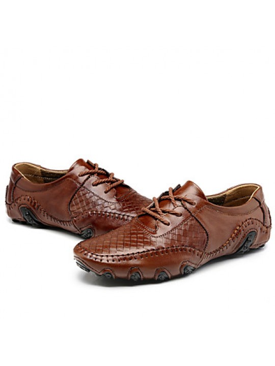 Men's Shoes Casual Leather Oxfords Black / Brown  