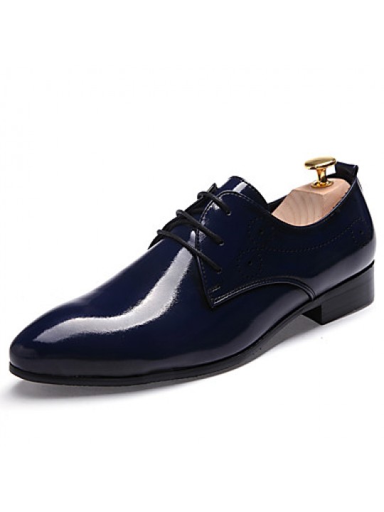 Men's Shoes Leatherette Casual Oxfords Casual Low Heel Lace-up Black / Red / Gold / Navy  
