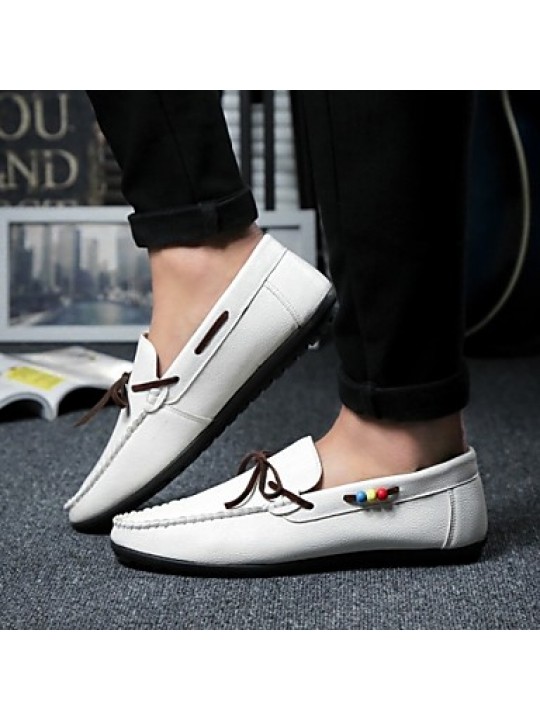 Men's Boat Casual/Party & Evening/Office & Career Fashion Microfiber Leather Shoes Black/White/Brown 39-44  