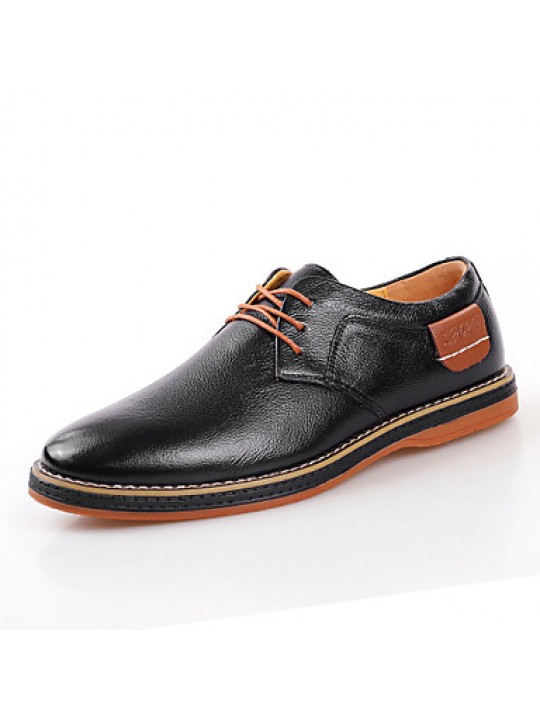 Men's Shoes Outdoor / Office & Career / Athletic / Casual Leather Oxfords Black / Blue / Brown  