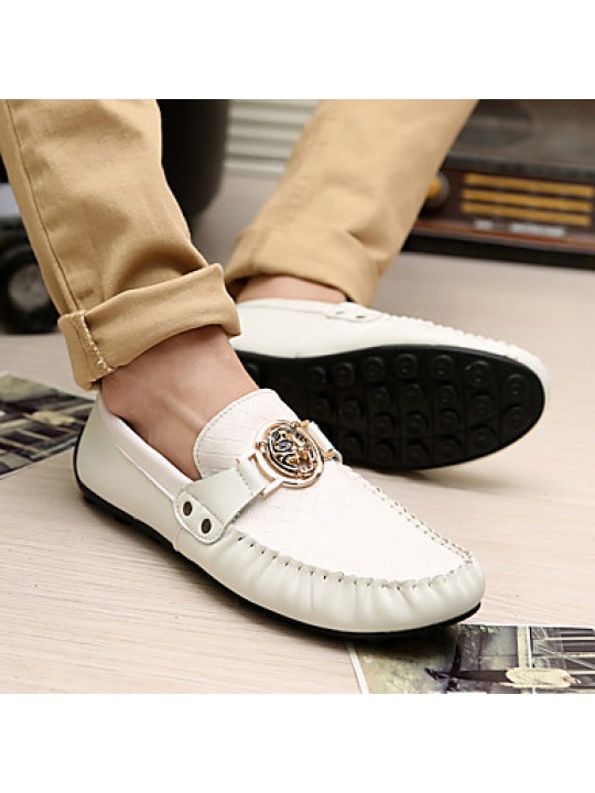Casual/Office & Career/Drive Fashion PU Leather Shoes Slip-on Woven Shoes Black/White/Bule 39-44  