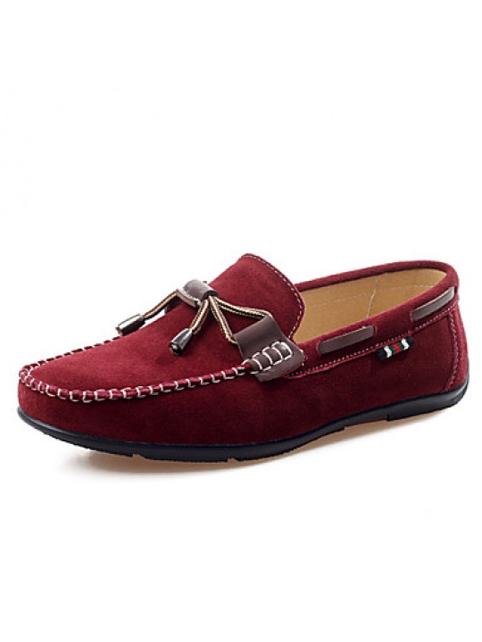 Men's Shoes Outdoor/Office & Career/Casual Faux Suede Boat Shoes Blue/Gray/Burgundy  