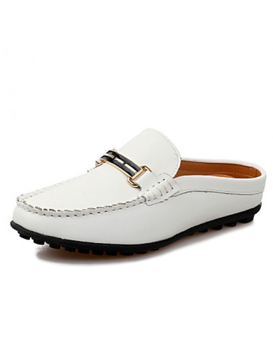 Men's Shoes Casual Leather Loafers White / Navy  