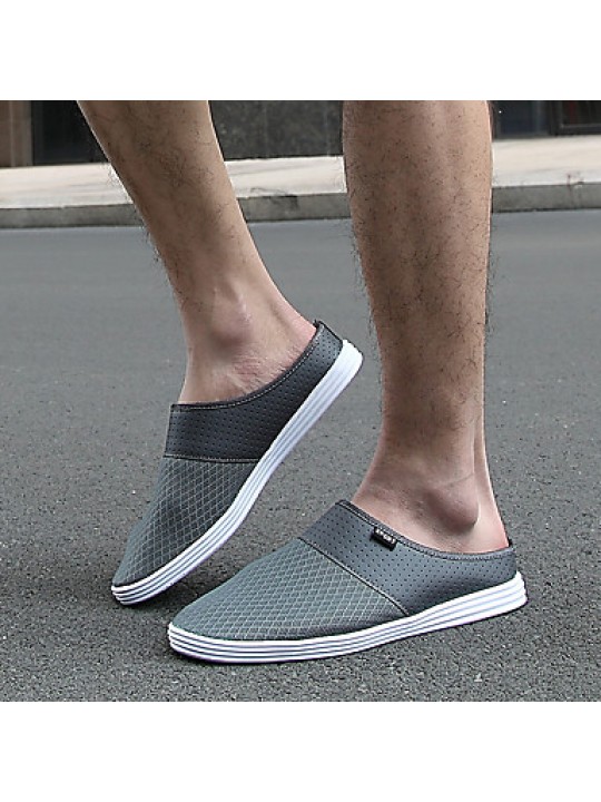 Men's Shoes Tulle Outdoor / Casual Clogs & Mules Outdoor / Casual Flat Heel Slip-on Black / Blue / Yellow / White / Gray  