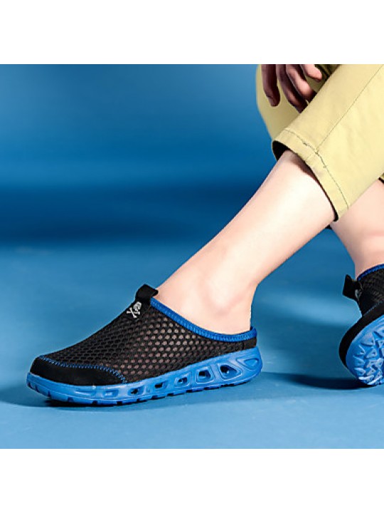 Men's Shoes Casual Tulle Clogs & Mules Black/Blue/Gray  