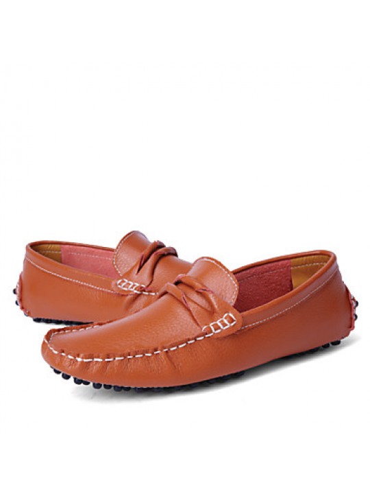 Men's Shoes Leather Wedding / Office & Career / Party & Evening Boat Shoes Wedding / Office & Career / Party & Evening Flat    