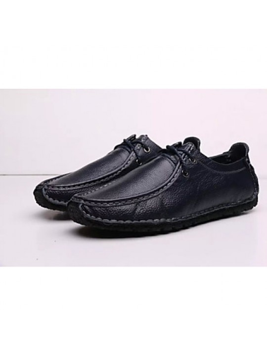 Men's Shoes Casual Leather Oxfords Black/Blue/Brown  