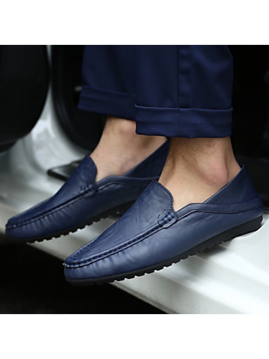 Men's Shoes Office / Casual Style Leather Boat Shoes Men Fashion Driving Shoes Black / Blue / White  